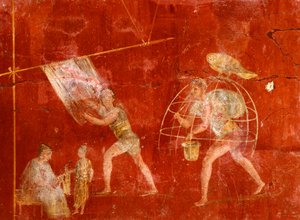 Fresco met Waslieden, uit Pompeii (UNESCO Werelderfgoedlijst) door Roman Roman