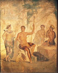 Fresco met Meleager en Atalanta, uit Pompeii door Roman Roman