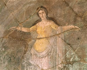 Italië, regio Campania, provincie Napels, Pompei, Huis van Priester Amandus, Fresco met Andromeda door Roman Roman