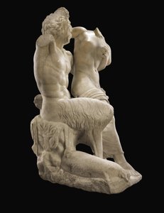 Pan en Hermafrodiet, ca. 1e eeuw na Christus door Roman Roman
