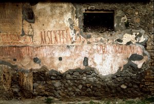 Romeinse kunst: electorale inscriptie op de muren (graffiti) aan de Via dell
