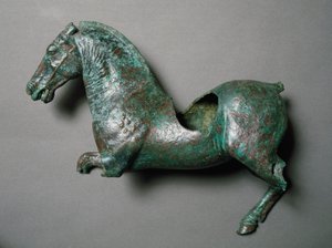 Romeinse kunst: paard in galop, bronzen beeldhouwwerk van Cerro al Calvario door Roman Roman