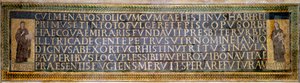Romeinse kunst: mozaïek met de toewijding aan Sint Sabina, christelijke martelaar van de 2e eeuw door Roman Roman