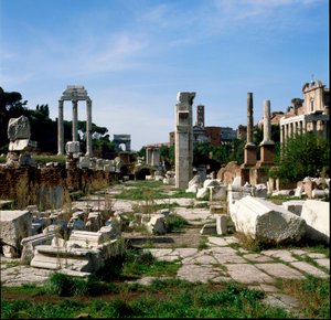 Romeinse kunst: uitzicht op het Forum (foro romano) door Roman Roman