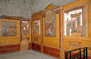 Romeinse kunst: uitzicht op de gele kamer van het Huis van de broers Vettii door Roman Roman