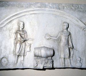 Bord van de wijnhandelaar in de Romeinse tijd door Roman Roman