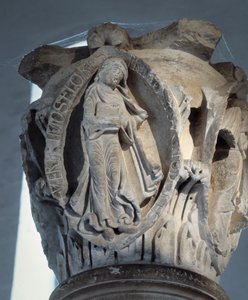 Kapiteel van het koor (beeldhouwwerk) door Romanesque