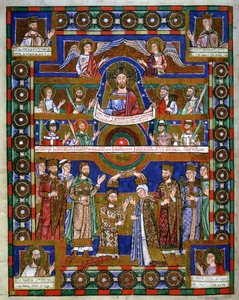 Kroning van Hendrik de Leeuw en zijn huwelijk met Mathilde, uit het Evangelie van Hendrik de Leeuw