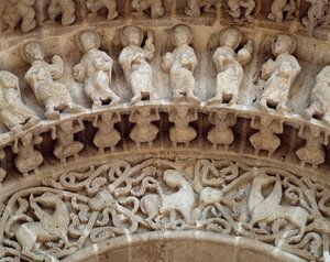 Detail (beeldhouwwerk) door Romanesque