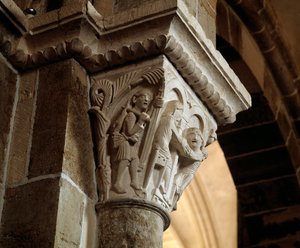 Esau keert terug van de jacht (gekerfd kapiteel) door Romanesque
