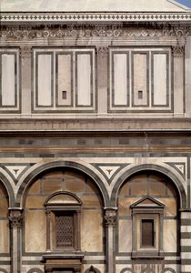 Buitenaanzicht van de Baptisterium Sint Jan de Doper (Florence Baptisterium)