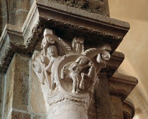 Weegschaal (gekerfde kapiteel) door Romanesque