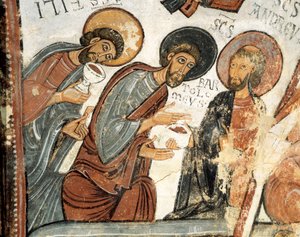Romaans kunst: de apostelen Philip, Barthelemy en Andre