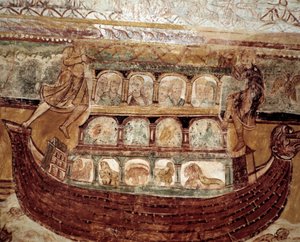 De boog van Noach (fresco van het plafond) door Romanesque