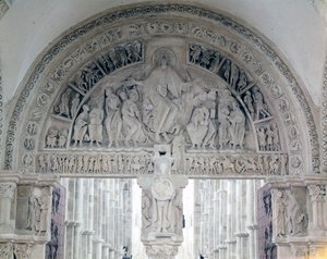 Vézelay Abdij (89), het timpaan van de Basiliek van Santa Maria Magdalena. 12e eeuw