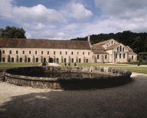 Uitzicht op de abdij door Romanesque