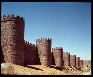 Uitzicht op de muren van Avila, Spanje