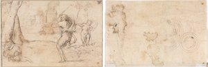 Romulus en Remus Gevonden door Faustulus (recto) Concentrische Cirkels (verso)