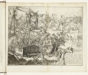 Slag bij Lepanto, 1571 door Romeyn de Hooghe (attributed to)