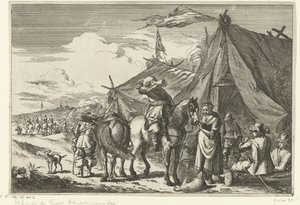 Ruiters rusten bij tenten door Romeyn de Hooghe (rejected attribution)