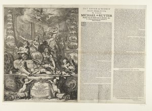 Allegorie op de dood van Michiel de Ruyter, 1676 door Romeyn de Hooghe