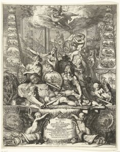 Allegorie op de dood van Michiel de Ruyter, 1676 door Romeyn de Hooghe