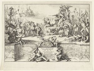 Allegorie op de overwinningen van Leopold I door Romeyn de Hooghe