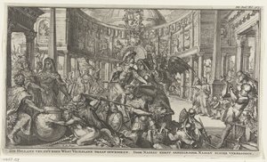 Allegorie rond de rol van Nassau in de eenheid van de Republiek door Romeyn de Hooghe