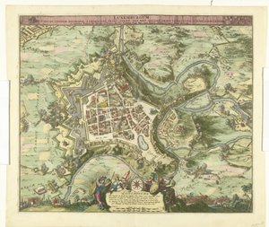 Bombardement van Luxemburg door de maarschalk de Créquy, 1684 door Romeyn de Hooghe