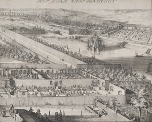 Detail van het Park in Enghien rechterhelft, 1685 door Romeyn de Hooghe