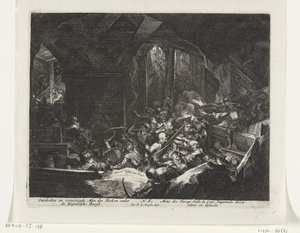 Habsburgers verjagen Turkse belegeraars uit het gangenstelsel onder de keizerlijke burcht door Romeyn de Hooghe