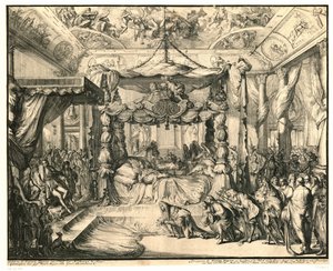 Koningin Maria II Stuart op haar sterfbed, 1695