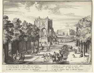 Laan in het park van Enghien Het park van Enghien (Edingen) (serie) door Romeyn de Hooghe