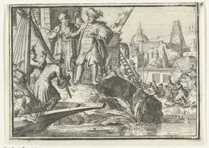 Titelblad voor het pamflet: De Geschooren Hoop, 1702 door Romeyn de Hooghe