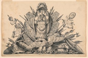 Een Trofee van Wapens Bedoeld om in Schilderij Uitgevoerd te Worden door Romolo Achille Liverani