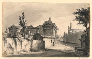 Decorontwerp, antieke gebouwen door Romolo Achille Liverani