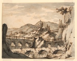 Toneelontwerp, Aquaduct door Romolo Achille Liverani