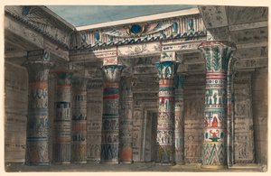 Toneelontwerp, Egyptische Binnenplaats door Romolo Achille Liverani