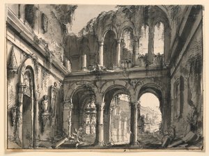 Toneelontwerp, Interieur van Vernield Renaissancepaleis