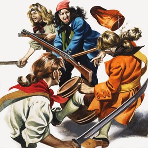 Vrouwelijke piraten (gouache op papier)