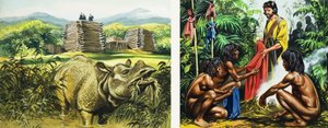 Marco Polo in Sumatra (gouache op papier) door Ron Embleton