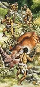 Prehistorische jagers door Ron Embleton