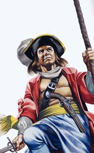 Sir Henry Morgan (gouache op papier) door Ron Embleton