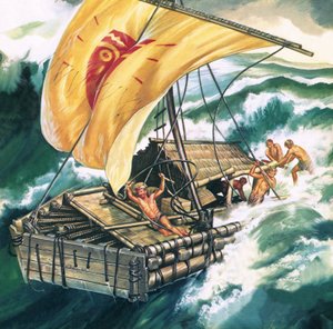 De reis van de Kon-Tiki door Ron Embleton