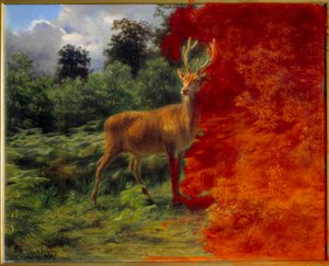 Hert die naar de wind luistert door Rosa Bonheur