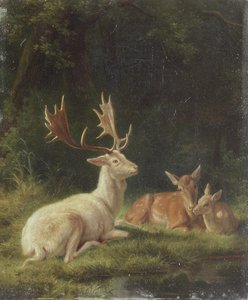 Herten in een Landschap door Rosa Bonheur