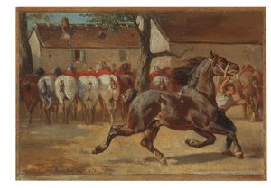 Een paard in draf door Rosa Bonheur