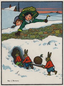 Kerstmaal van de Konijntjes door Rosa Clementina Petherick