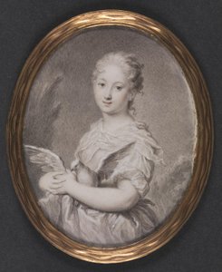 Kuisheid. Een jong meisje met een duif door Rosalba Carriera
