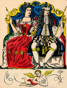 Willem III en Maria II, koning en koningin van Groot-Brittannië en Ierland vanaf 1688, 1932 door Rosalind Thornycroft